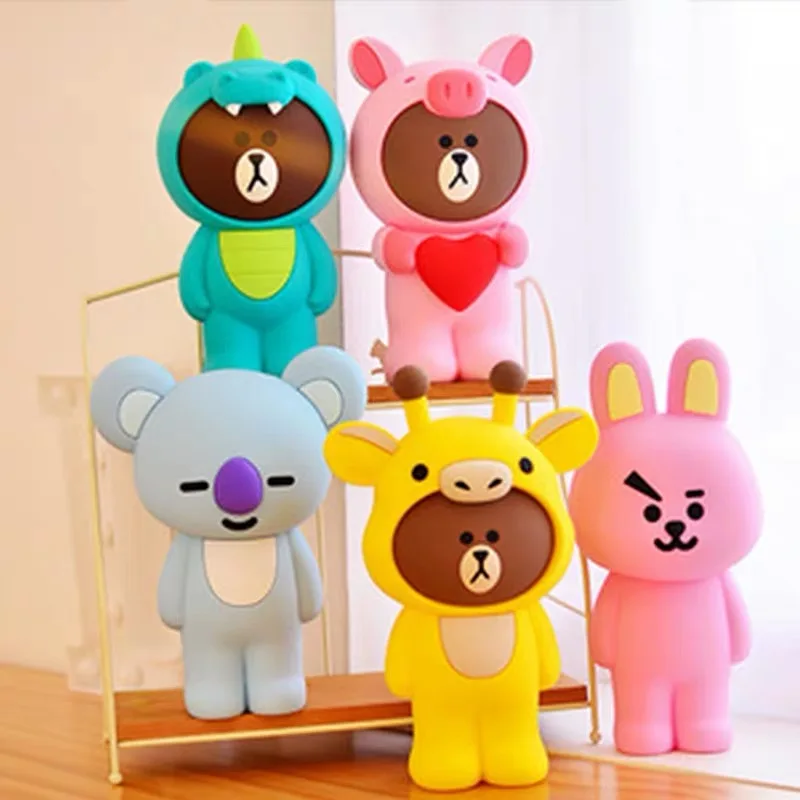 

Creative Cute Silicone Pencil Bag Kawaii Stationery Cartoon Children Pen Case Brown Bear Rabbit Koala Lovely Kid Student Gift