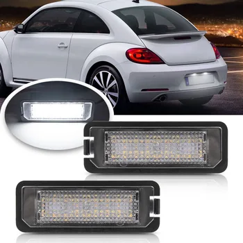 Kopen 2x Canbus Led License Kentekenlamp Voor Vw Volkswagen Eos 06 ~ Golf 4 5 6 Lupo 99 ~ 06 Passat Cc 09 ~ Voor Skoda Seat Auto Lampen