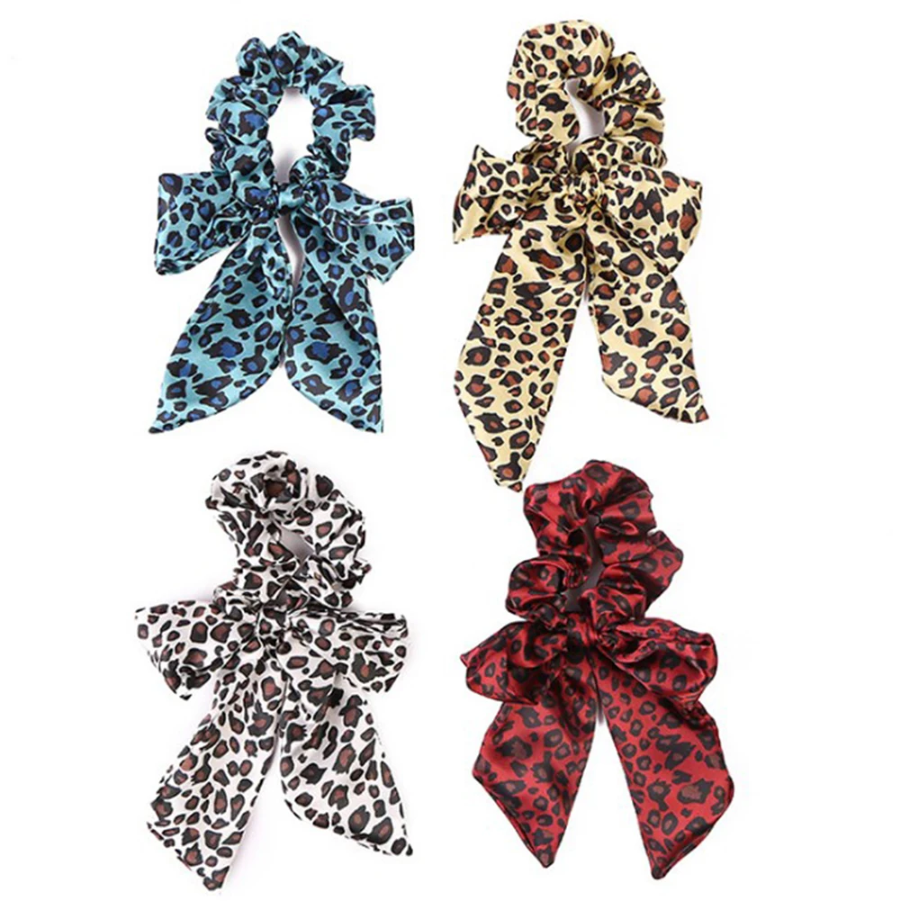 

2019 Boho Chain Floral Print Ponytail Scarf Bow Elastic Hair Rope Ties Scrunchies Hot Sale Women Girls Elegant Ribbon Hair Bands