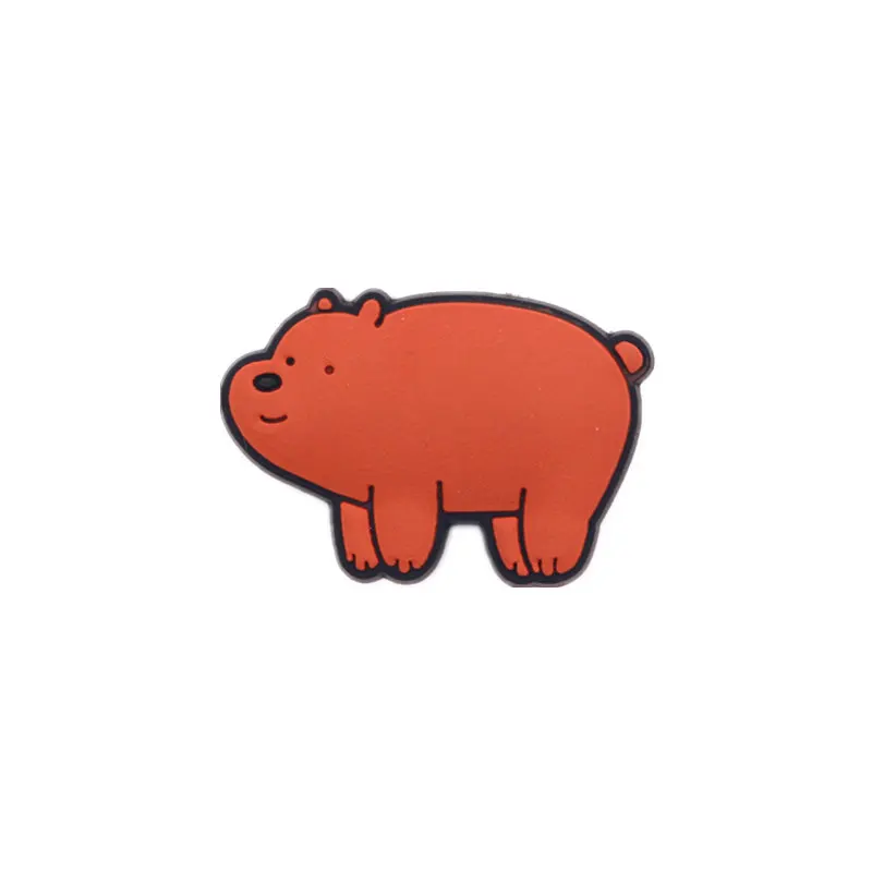 Brown Bear B 1-3 шт животные стиль ПВХ обуви Подвески Украшения панда/белый медведь/коричневый медведь обуви аксессуары для croc jibz Детские вечерние X-mas - Цвет: Brown Bear B