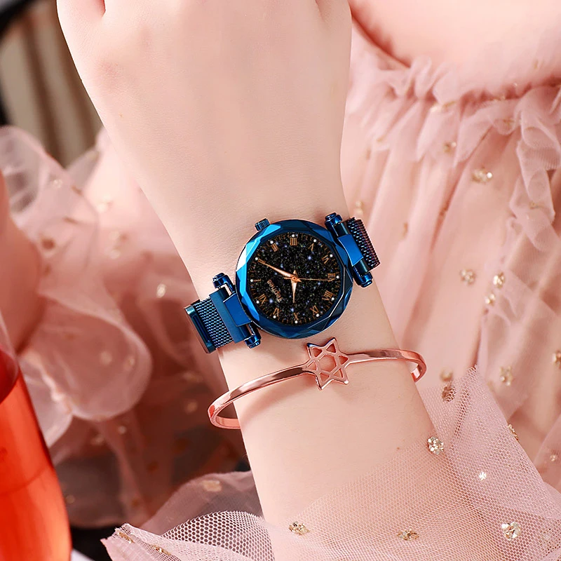 Женские наручные часы Звездное небо магнитные женские часы светящиеся Роскошные водонепроницаемые женские часы для relogio feminino Reloj Mujer