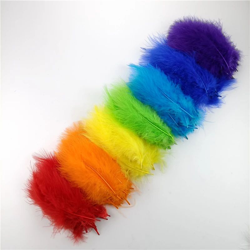 Colored Natural Turkey Marabou Feather 20Pcs/Lot 10-15cm Fluffy Plume Wedding Dress Party DIY Decorations Handicraft Accessories craft feathers natural feathers mixed color feathers turkey feathers
