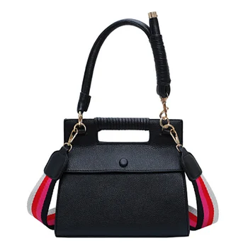 

Women's handbag wide stripe cross-pack 2019 luxury women's bag stylish high quality leather cross-body bag small tote bag for wo