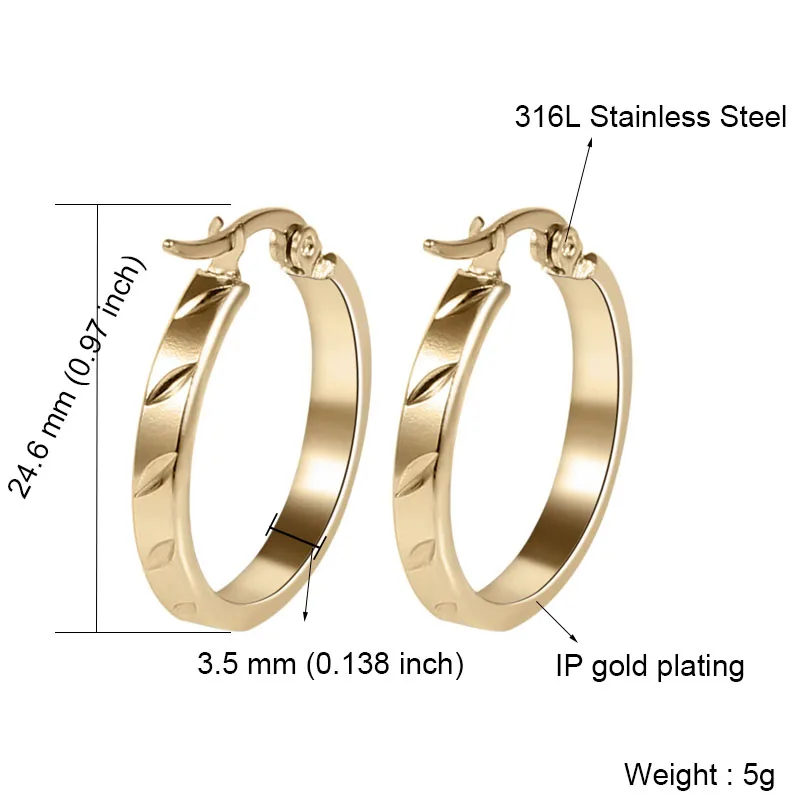 1362 Gold Серебряные/Золотые серьги-кольца для женщин, круглые серьги-кольца из нержавеющей стали, Женские Ювелирные изделия, вечерние аксессуары, подарок - Окраска металла: 1362 Gold