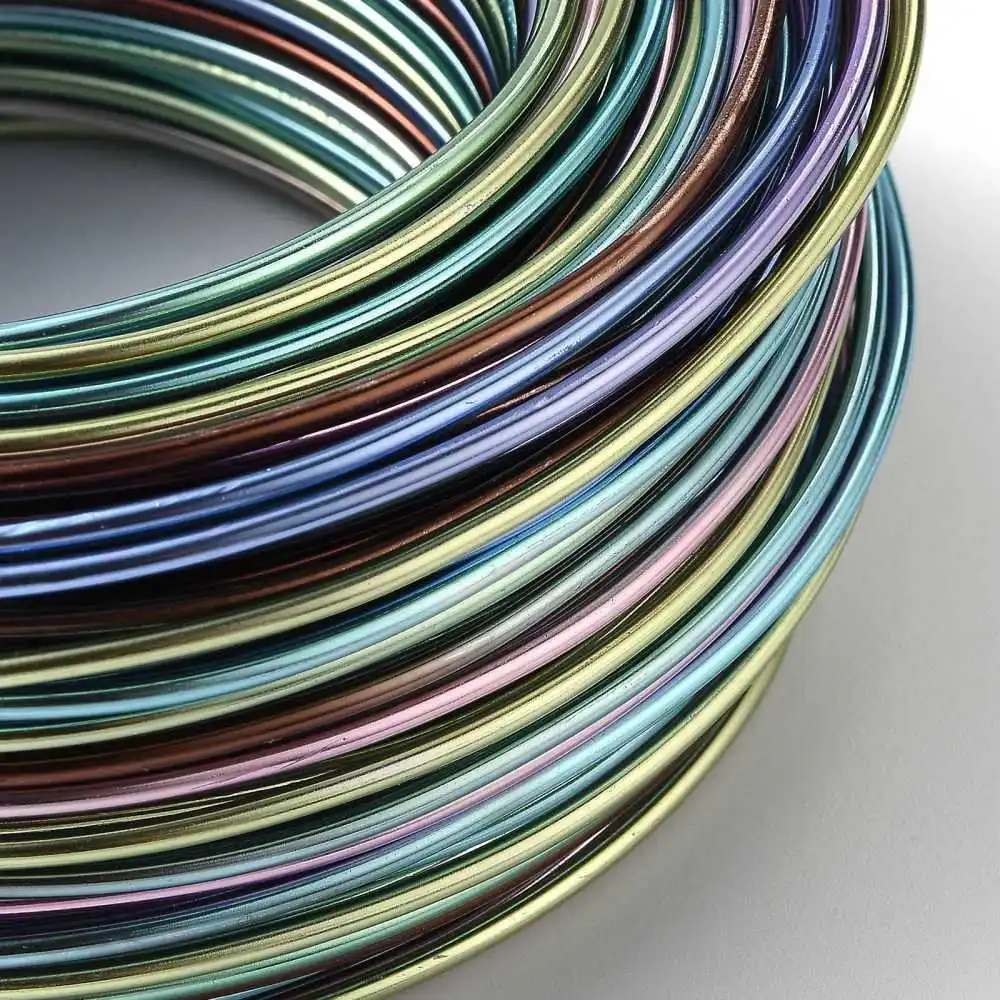 about 58m/Roll Colorful Aluminum Wire 2mm for Beading Jewelry Crafts Making DIY Bracelet Earring Accessories 5 Segment Colors