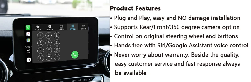 Wireless CarPlay AndroidAuto Smart Module for Benz V Class R Class ML SLC SLK-2