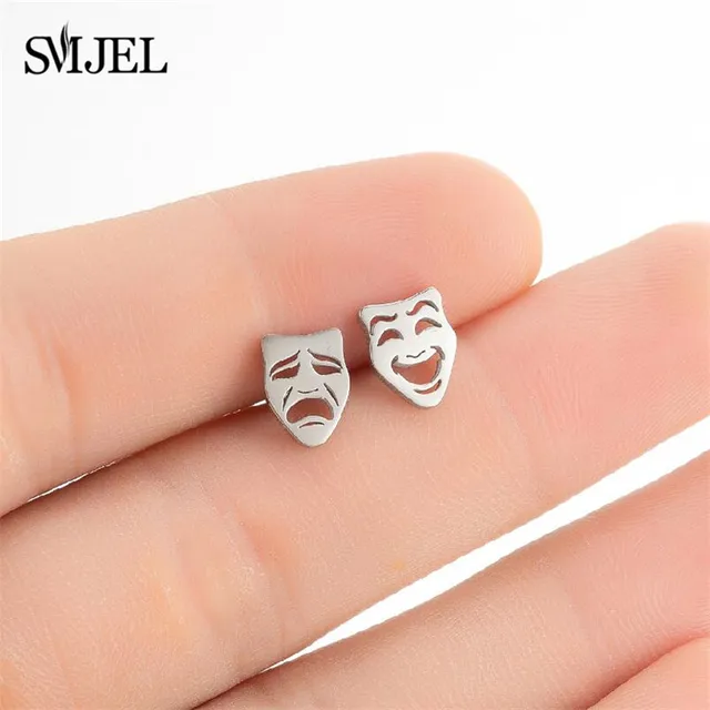 Punk Stainless Steel Earrings for Women Fashion Jewelry 2021 Lighter Compass Expression Lung Rocket Earring Weird Christmas Gift 436