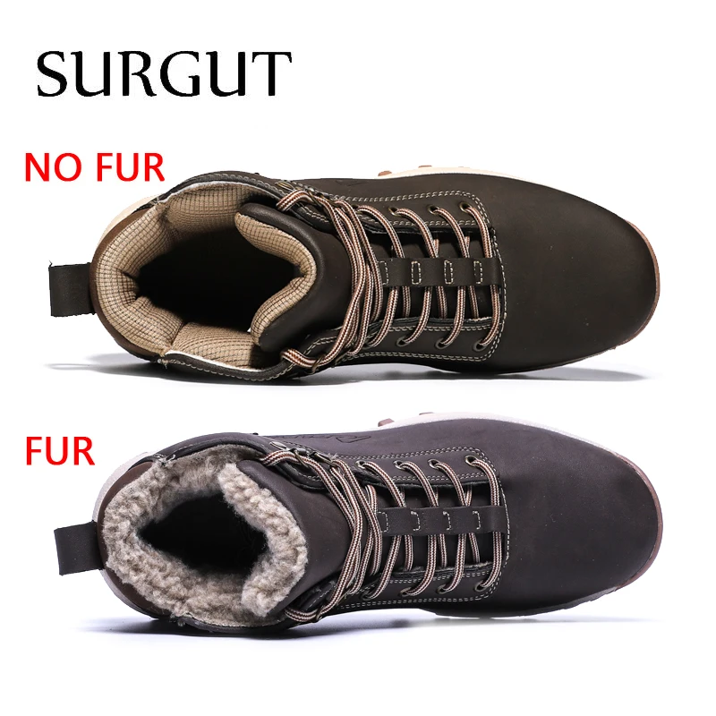 Comprar SURGUT 2019 botas de nieve de invierno de moda para hombres zapatos casuales para hombres botas de tobillo de alta calidad de goma de alta calidad súper cálidas de felpa