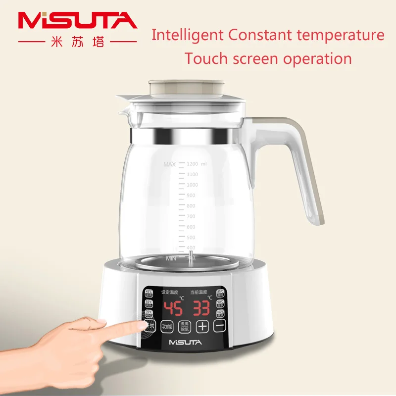 Электрический чайник 220 В, детский умный термостат для молока, водонагреватель с постоянной температурой, стеклянный Электрический чайник