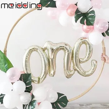 

40inch Number ONE Script Balloon Balloons One Year Old 1st Birthday Party Decorations Baby Boy Girl Gender Reveal Baloon Supply