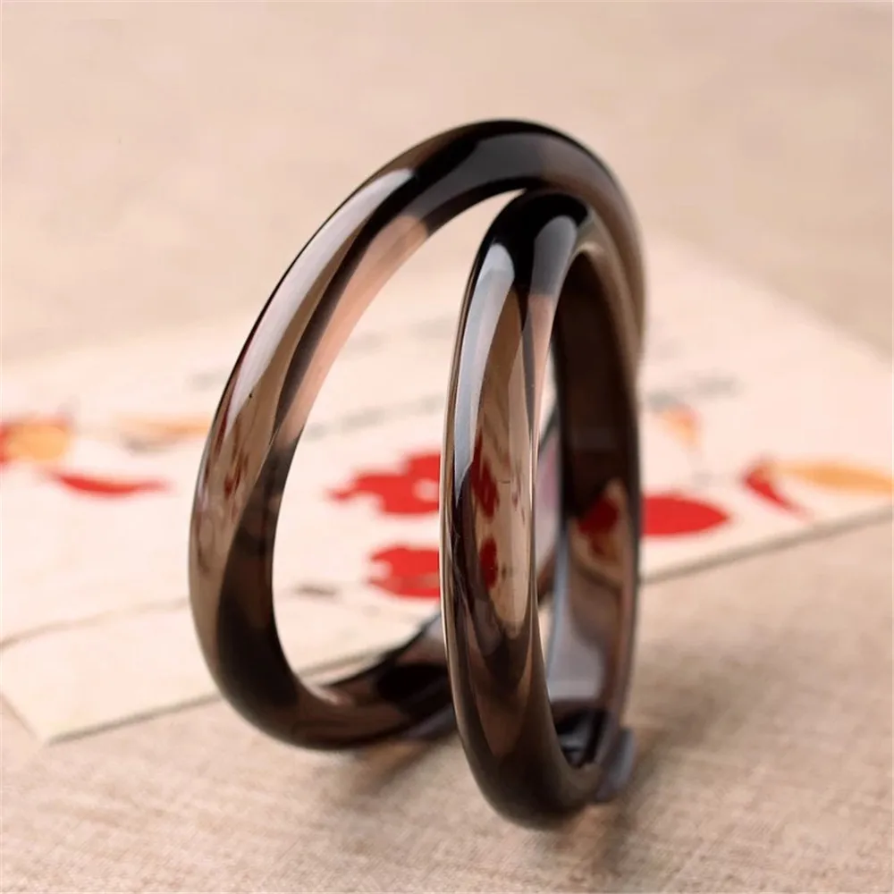 Inner Diameter 54mm Genuine Natural Ice Obsidian Bangle For Women Lady Love Crystal 10x8mm Beads Stone Fashion Jewelry AAAAA