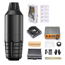 Профессиональная тату-машинка, набор, тату-ручка, тату-пистолет, машинка, комплекты, питание, педаль, 20 шт., игольчатый картридж