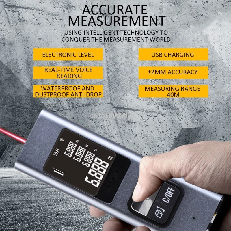 Portable Rechargeable Laser Rangefinder 40M Laser Distance Meter Range Finder Portable Rechargeable Laser Rangefinder 40M Laser Distance Meter Range Finder