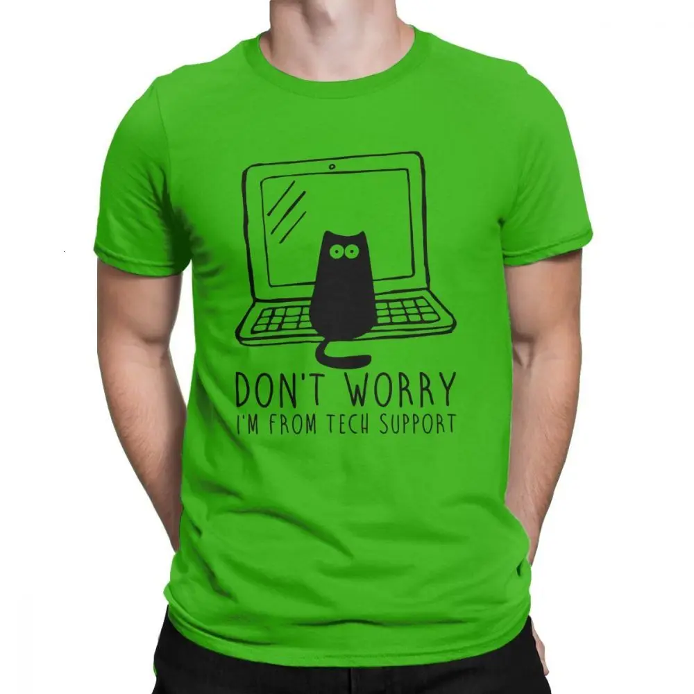 Green One yona для мужчин I'm из технической поддержки футболки кошки гик Программирование инженерное программное обеспечение инженер хлопок Забавные футболки размера плюс - Цвет: Green