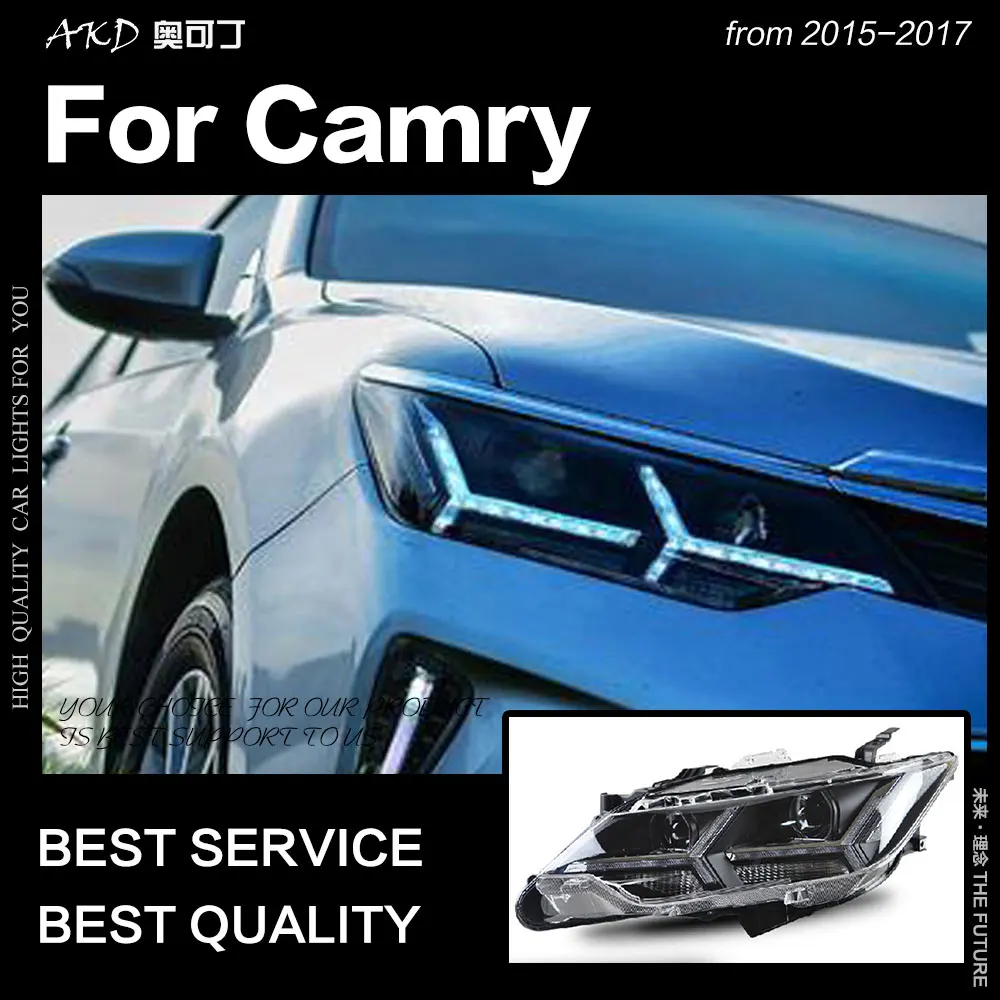 

AKD автостайлинг для Toyota Camry V55 светодиодный ная фара 2015-2017 новая Camry светодиодная фара DRL Hid фара ангельский глаз Биксеноновые аксессуары
