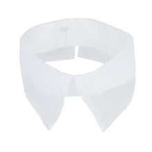 Органза-заостренный винтажный вырез воротник платье украшение-белый