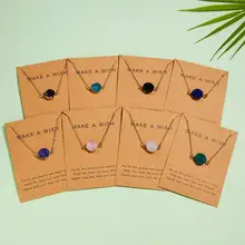 Rinhoo модные круглые полимерные ожерелья подвеска чокер ожерелье s для женщин простой милый Многоцветный натуральный камень ожерелье с картой
