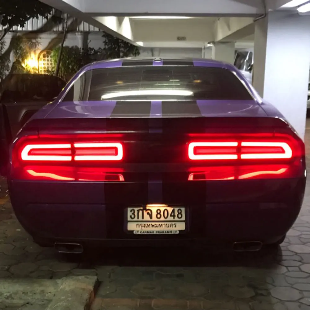 Светодиодный фонарь светильник s в сборе для Dodge Challenger 2008- светодиодный задний фонарь стоп-сигнал заднего хода светильник беспроводной сзади Резервное копирование лампы дневные ходовые огни автомобиля задние светодиодные светильник