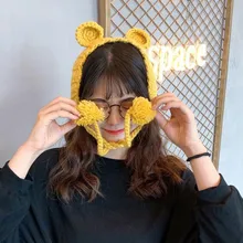 Модные шерстяные наушники, вязаный комплект, теплые плюшевые наушники, зима-осень, вязаные наушники, милые INS, удобные наушники, nauszniki