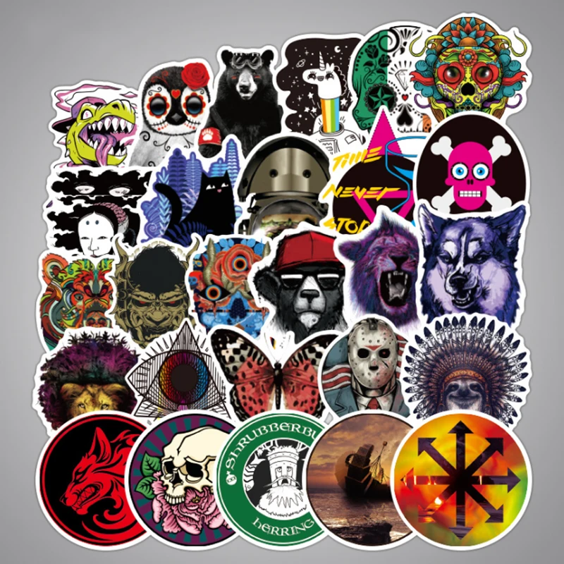 

10/30/50PCS of colorful old car graffiti stickers decorate small car boxes cute waterproof guitar skateboard stickers wholesale