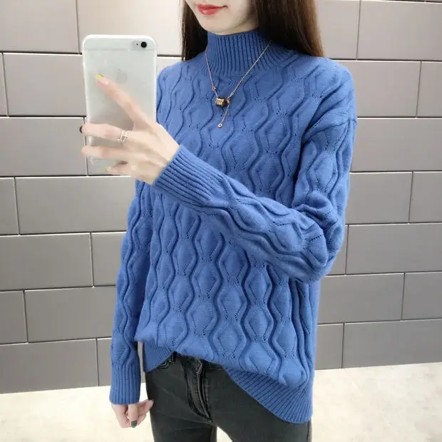 Blusas De Inverno Feminina 9335 женский пуловер с бриллиантовым блоком свитер осень-зима 44-2/F, 4 ряда, 3 полки