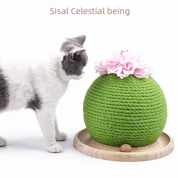 

Natural Catnip Sisal Rope Cat Ball Favor Home Chasing Toys Healthy Interactive Teaser Playing Chewing Scratch Catching Supplies