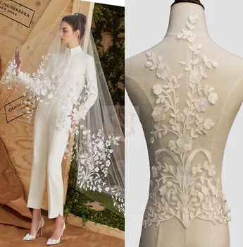 

2piecs Exquisite Lace Flowers Decals Wedding Dress Accessories DIY Veil Bridal Lace Fabric RS2687