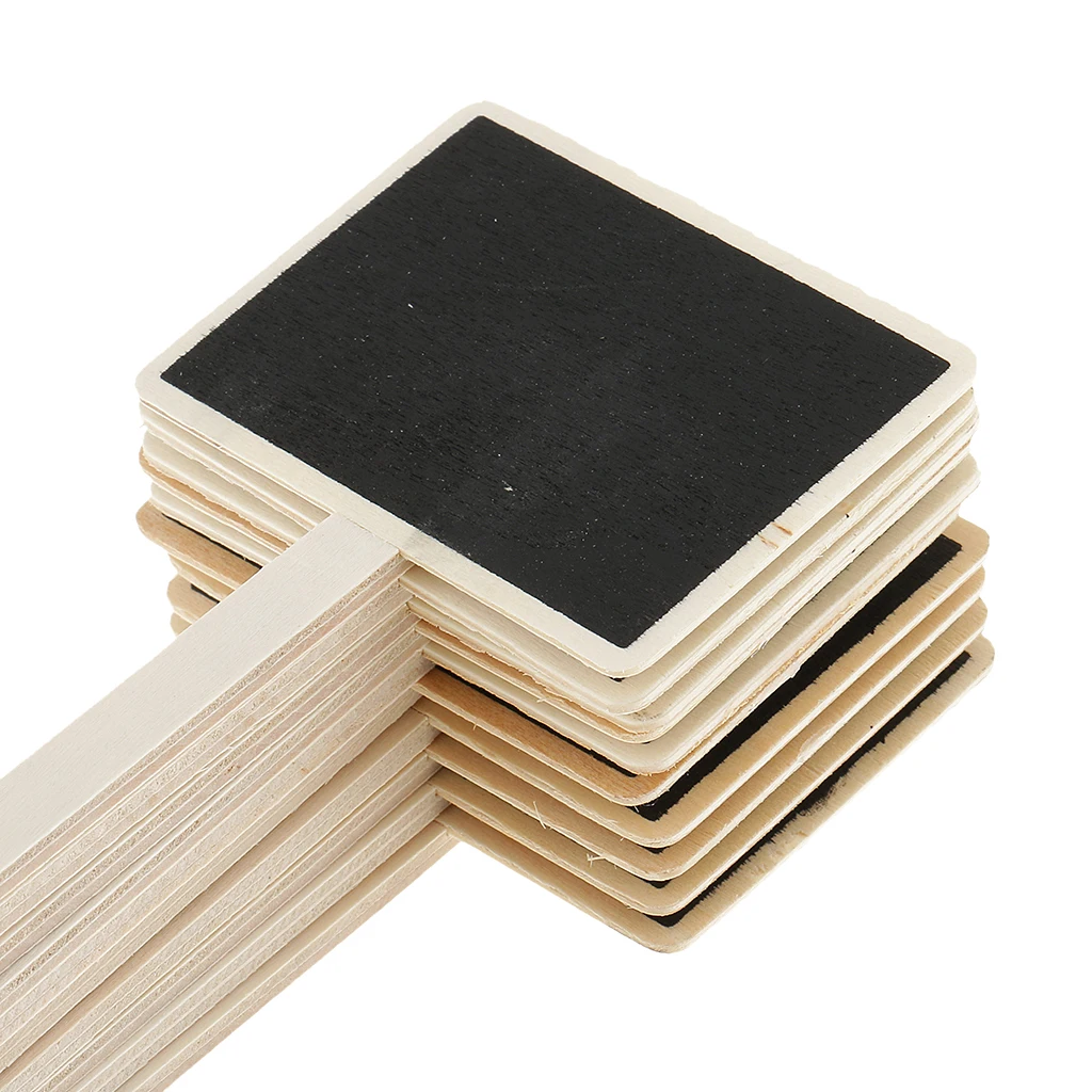 10pcs Garden Plant Labels Markers Wooden Mini Chalkboard Signs Waterproof Tags for Nursery Garden Flowers Stakes