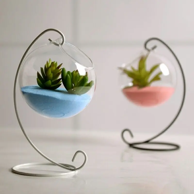 10 CM Transparent Clear Wall Hanging Glass Vase Terrarium Plants Flower Hydroponic Micro Landscape DIY Candlestick Home Decor 3