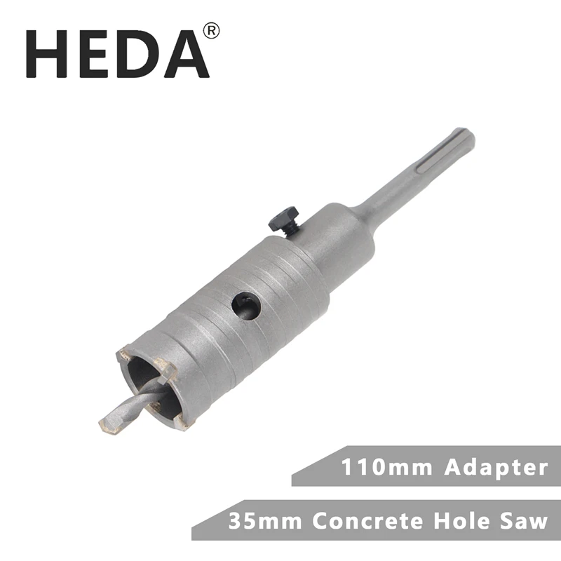 HEDA 35mm Concrete Tungsten Carbide Alloy Core Hole Saw SDS PLUS Electric Hollow Drill Bit Air Conditioning Pipe Cement Stone 6pcs 2 35mm shank tungsten steel milling cutter olive stone micro carving drill metal jewelry jewelry carving grinding tool