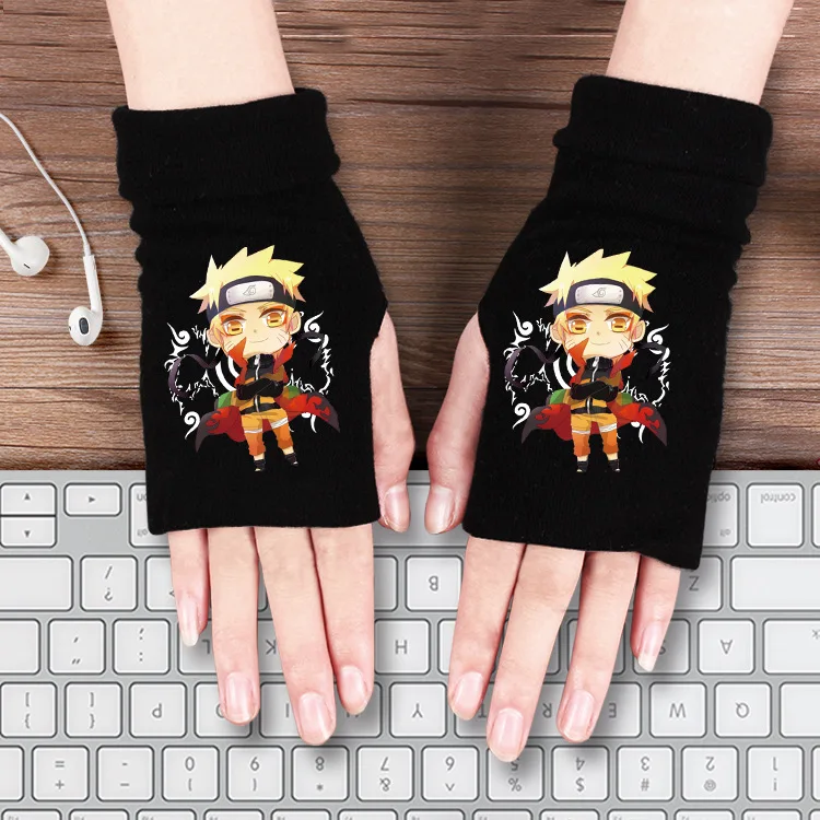 Мультфильм Аниме перчатки Hatsune Miku Demon Slayer Kimetsu no Yaiba один кусок король Аватар Наруто МО дао ЗУ Ши хлопок Половина перчатки