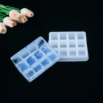 

Crystal Epoxy Resin Mold Square Lattice Lipstick Storage Casting Silicone Mould J78F