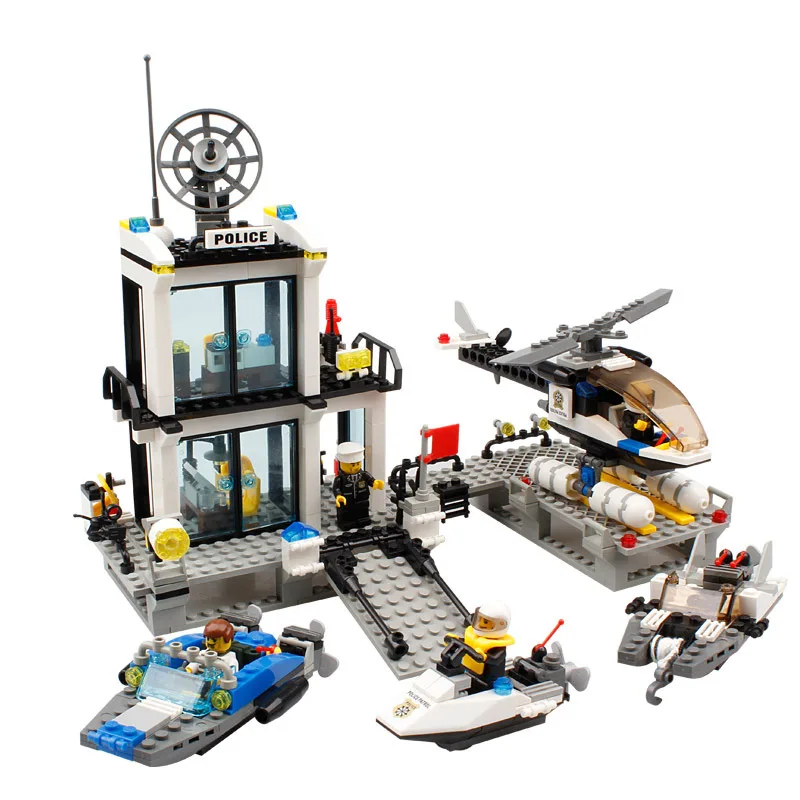 

KAZI Police Series Maritime Rescue Team Water Police 6726 Educational Assembled Children Building Blocks Toy
