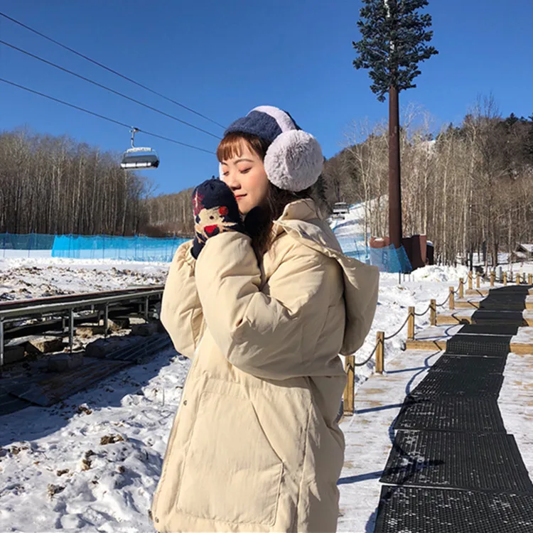 

6133 # Photo Shoot New Style Thick Winter Coat Solid Color Hooded Warm Short Students CHIC Cotton Coat Women's