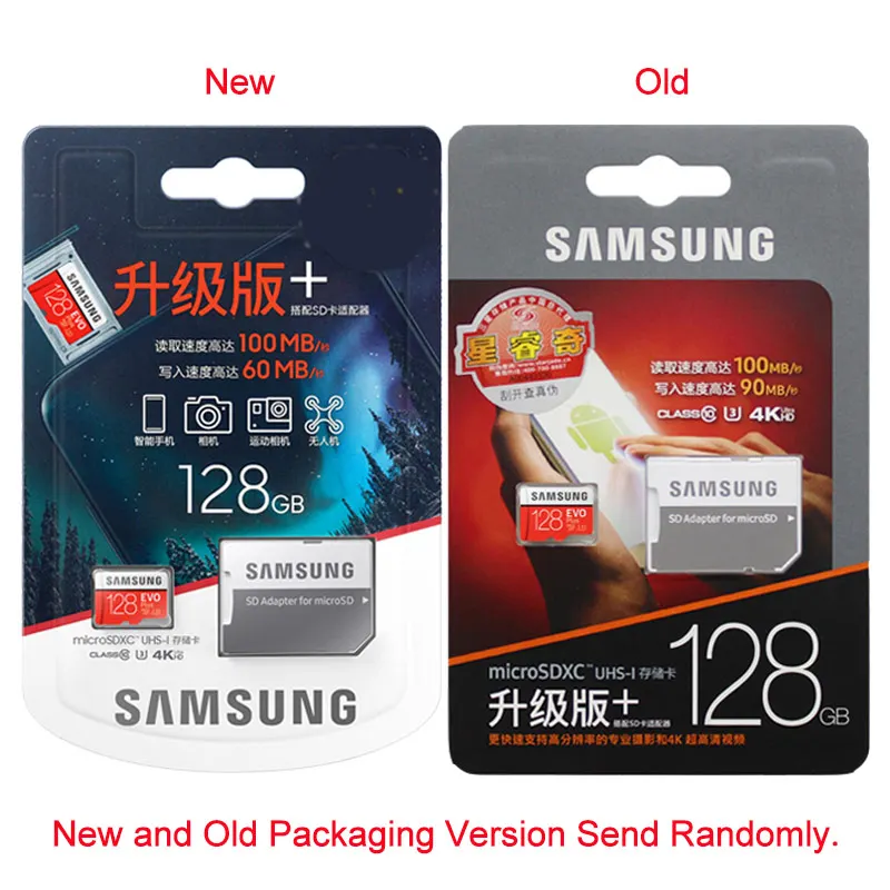 Карта памяти SAMSUNG Micro SD 32 Гб 64 128 ГБ 256 EVO + 95 МБ/с./с 100 C10 SDHC SDXC U1 U3 TF карта 100%