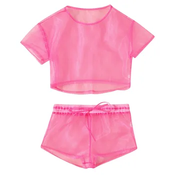 

pajamas for women New Women Transparent Sexy Deep V Vest Solid Lingerie Set Nightwear Underwear Set Sleepwear Пижама женская