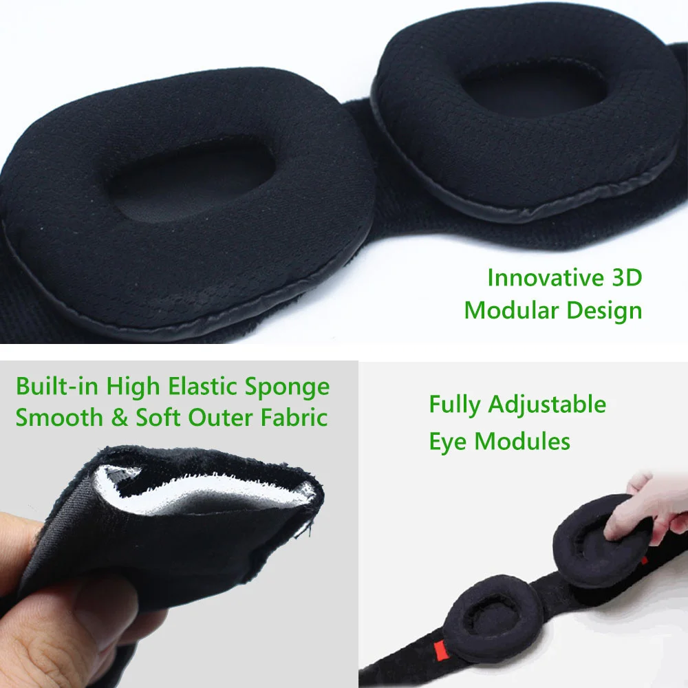 Модульная 3D маска для сна, чехол для глаз, регулируемый ремешок, повязка для глаз, защита здоровья, отдых в путешествии, помощь для сна, маска для глаз