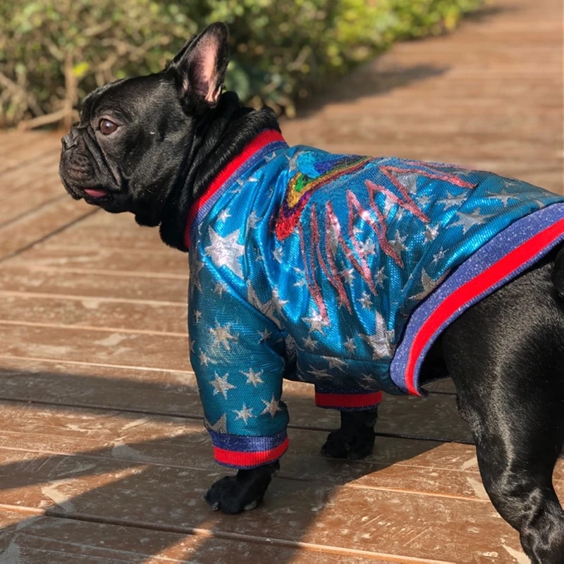 Шикарные куртки для собак с вышивкой из блесток, осенне-зимняя теплая одежда для собак, Одежда для питомцев, куртка для собак, дизайнерская Вселенная, звездное небо, звезды