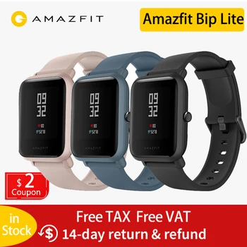 

In Stock Global Version Amazfit Bip Lite Smart Watch 45-Day Battery Life 3ATM Water-resistance Smartwatch For Xiaomi New