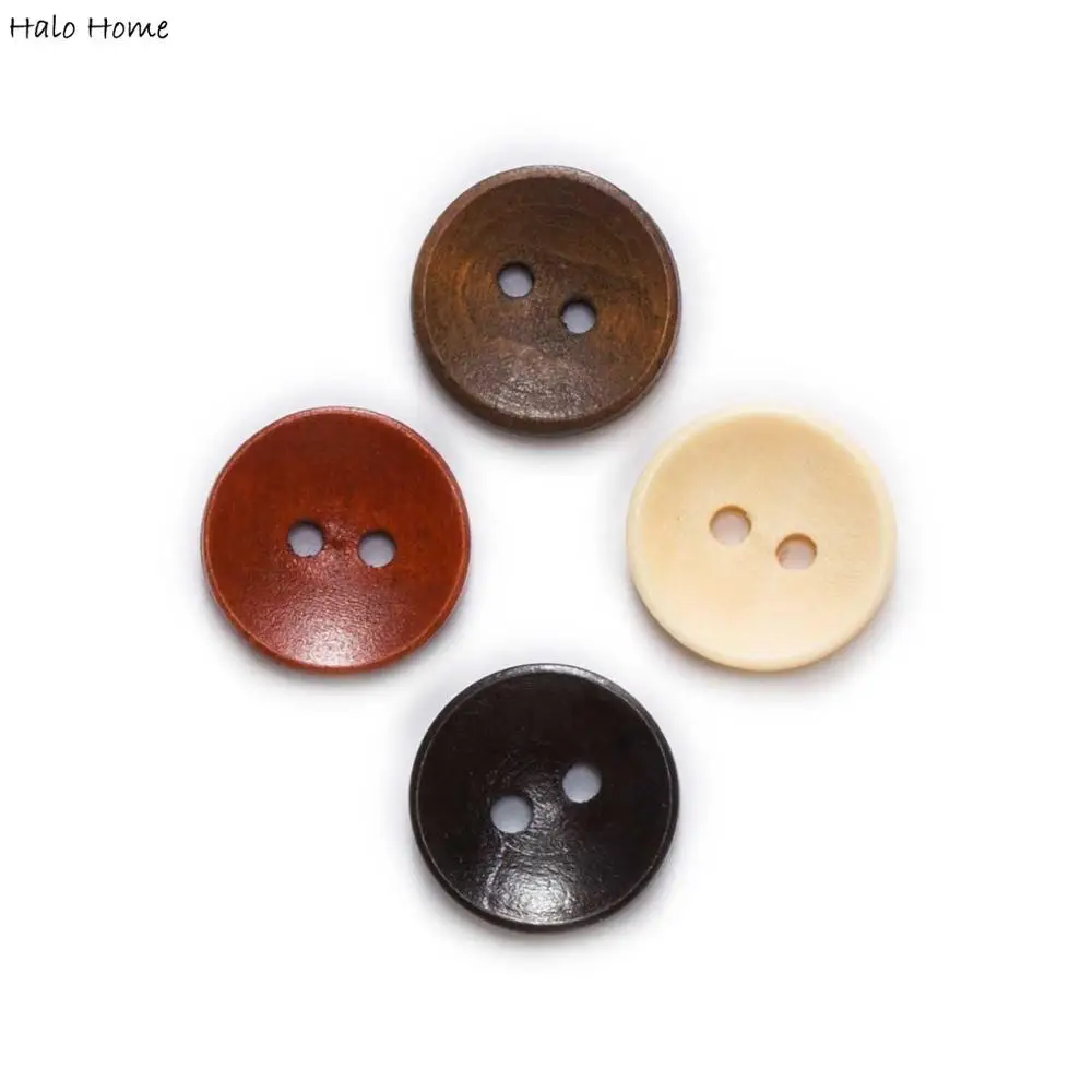 2 Hole Solid Wooden Buttons Sewing Scrapbook Clothing Crafts handwork 10-25mm