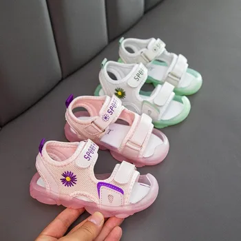 

Newest Fashion Children Cartoon Pattern Sandals Fresh Rubber Crystal Bottom Material Sandal Summer Non-slip Beach Casual Shoes
