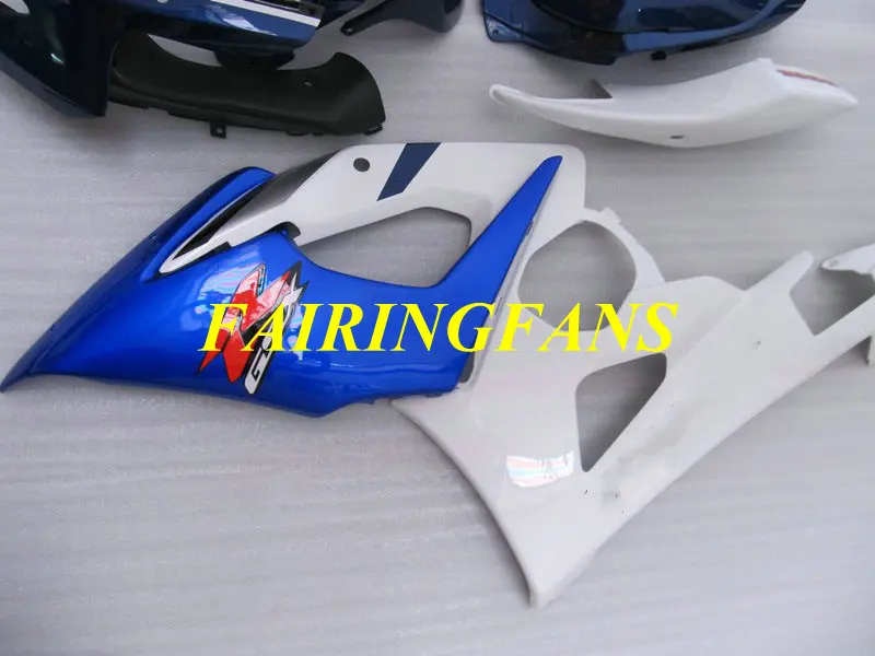 Литьевая форма для мотоцикла обтекатель для GSXR1000 K5 05 06 GSXR 1000 2005 2006 Белый Синий Обтекатели Кузов+ подарки SB39