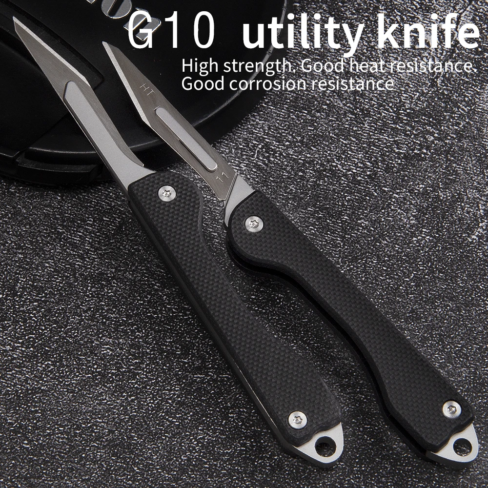 G10 Mini Keychain Knife Utility Knife Portable Knife Foldable Multifunctional Outdoor Self