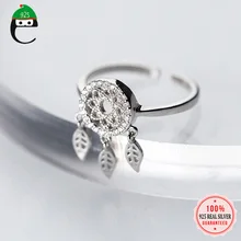 ElfoPlataSi Аутентичные стерлингового серебра 925 красивый Ловец снов Открытое кольцо для пальца женские ювелирные изделия из стерлингового серебра ED365