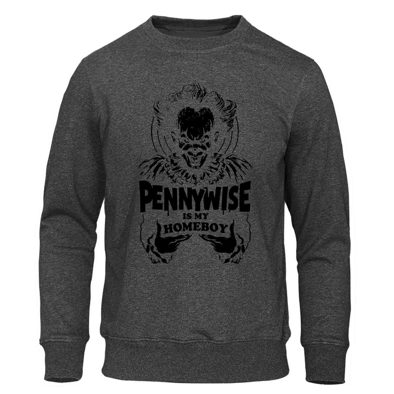 Зима осень мужской теплый свитер клоун мой домашний мальчик толстовки Pennywise пуловер это Хэллоуин ужас Мужская толстовка уличная одежда - Цвет: dark gray 1