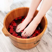 Новинка, 25 см, ванна для ног из цельного дерева, домашняя бутылка-бочка для замачивания ног, спа-педикюр, моющая ванна для ног, Массажная Ванна