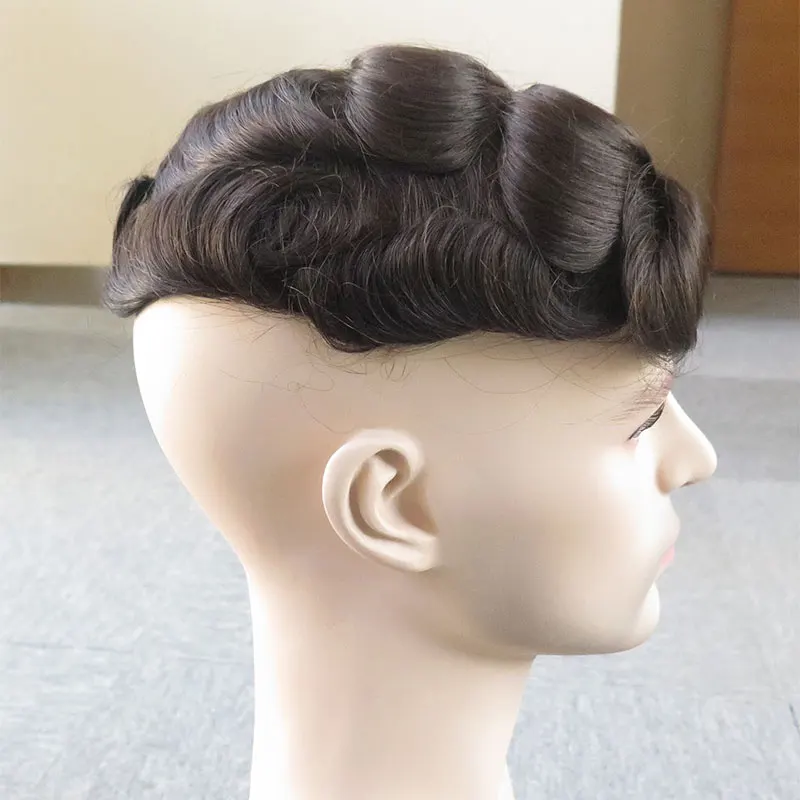 SEGO 8''x10'' Durable Thin Skin PU 0.04-0.05mm Natural Hair Men Toupee Non-remy Hair Indian Hair Replacement System Density 100%