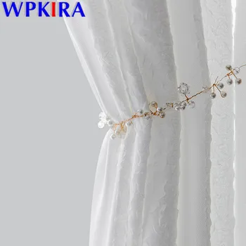 

Thick White Tulle Curtains For Living Room Window Blinds Drape Bubble Voile Window Screen Balcony Kitchen Home Decora W-AD481#30