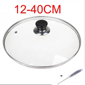 

Thicken Tempered Glass Pot Cover Pan Lid With Handle Kitchen Cookware Tools See-Through Saucepan Skillet Wok lid 12-40cm