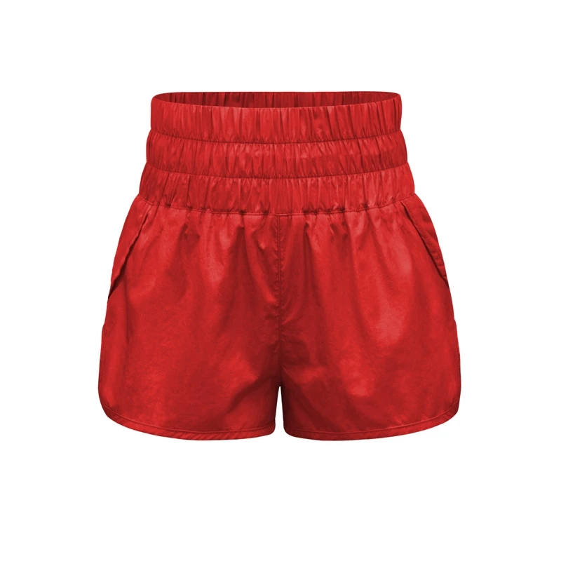 - OneLineFox Women's Elastic Waist Summer Shorts Quick-drying Solid Running Bottom Female Simple Streetwear Beach Short Pants
